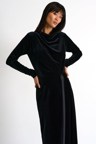 Elegant maxi velvet dress - 52388-67-800