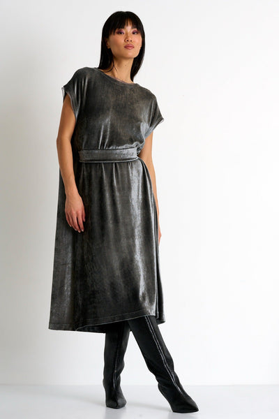 Sleeveless maxi velvet dress - 52389-69-560