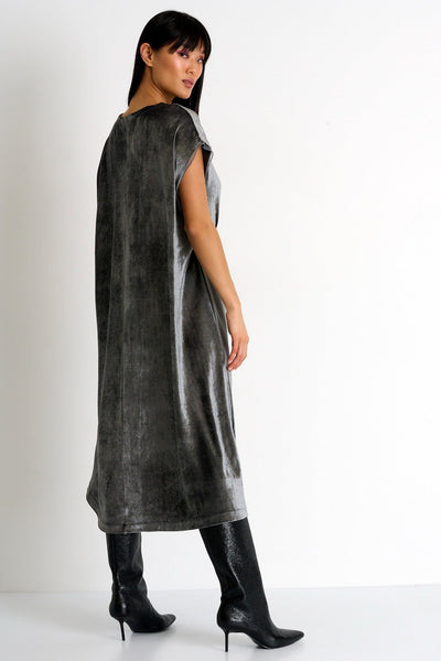 Sleeveless maxi velvet dress - 52389-69-560
