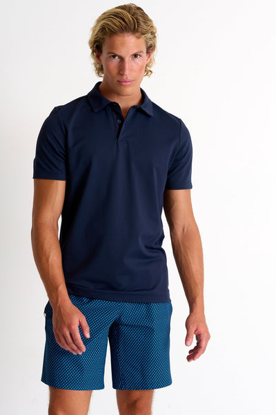 62213-47-590 - Textured Jersey Polo S / 590 Navy