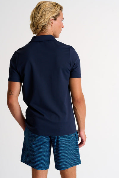 62213-47-590 - Textured Jersey Polo S / 590 Navy