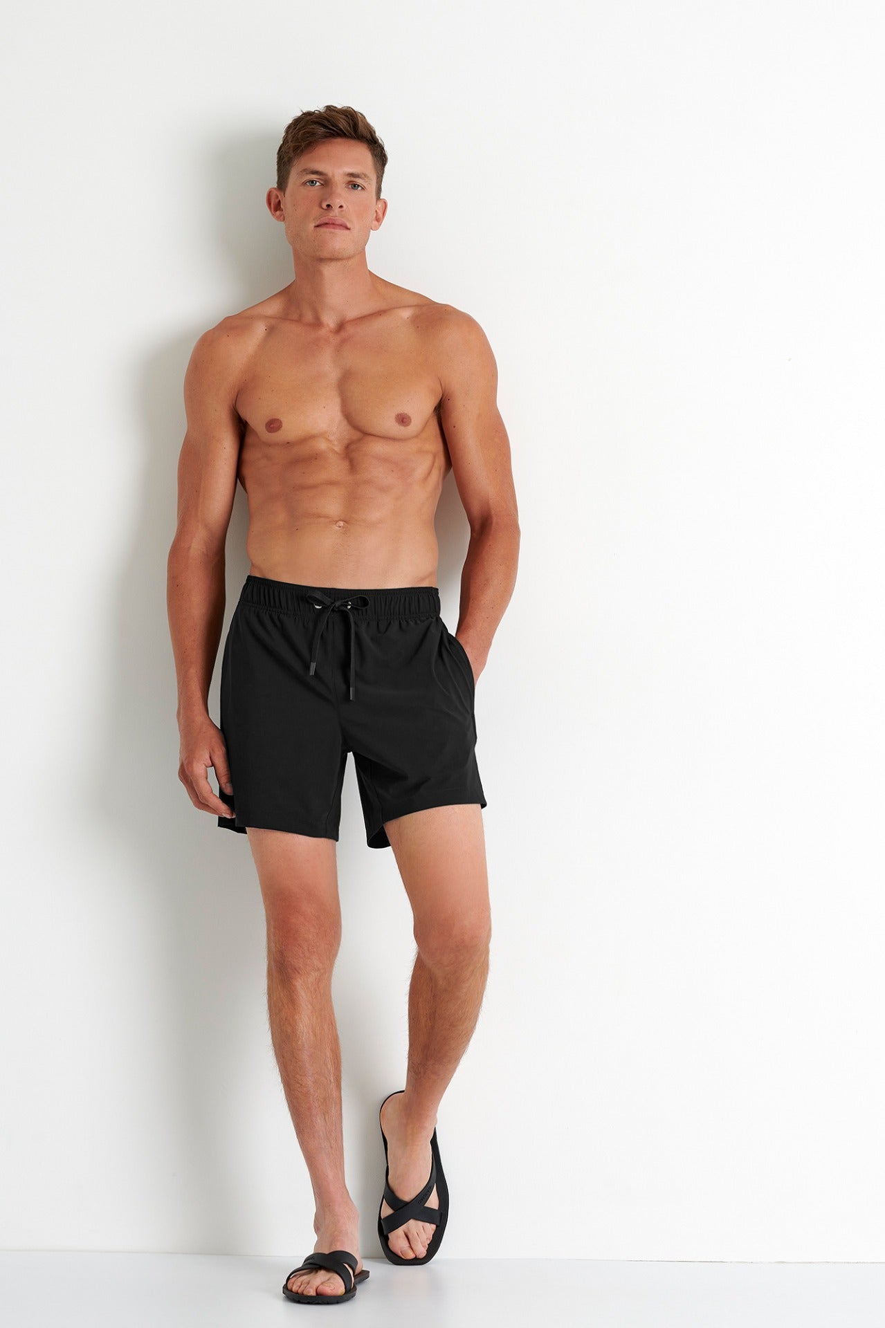 62240-30-800 - Classic Fit, Stretch And Quick Dry Swim Trunks S / 800 Black