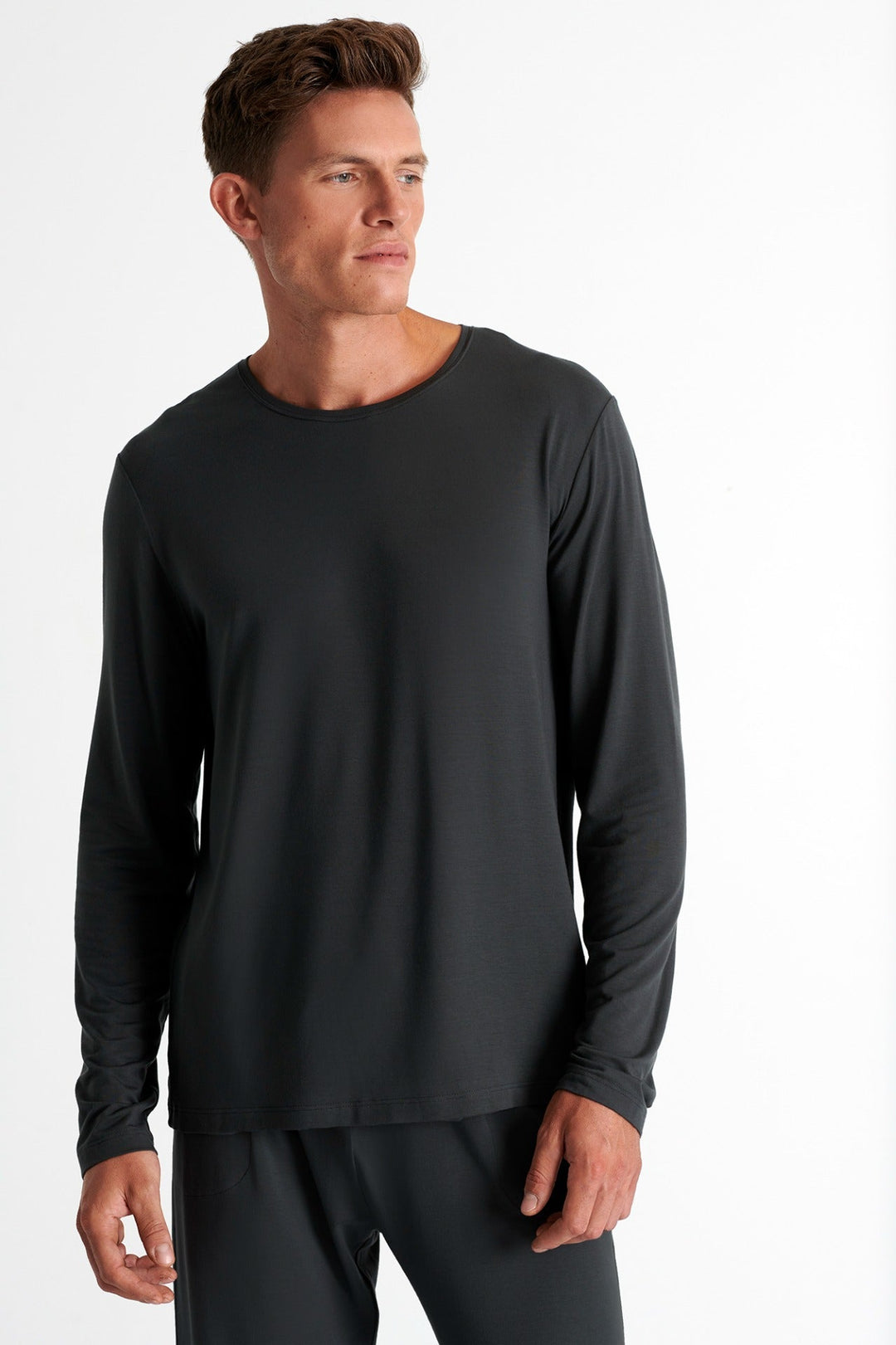 62294-82-170 - Soft Round Neck Long Sleeve Shirt S / 170 Titanium