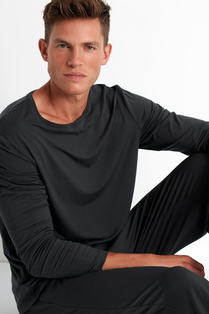 62294-82-170 - Soft Round Neck Long Sleeve Shirt S / 170 Titanium