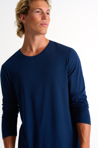 62294-82-500 - Soft Round Neck Long Sleeve Shirt S / 500 Navy