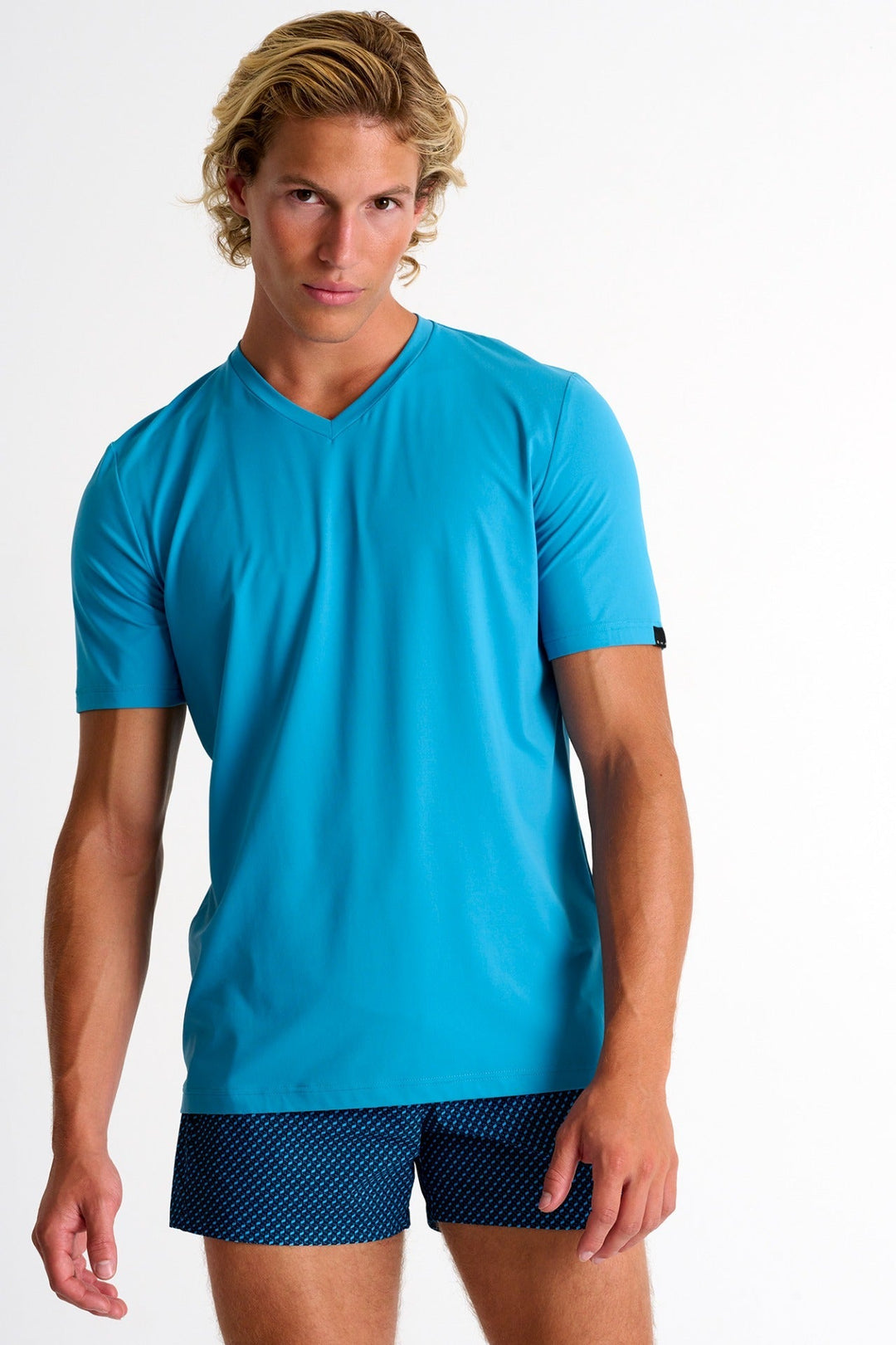 62320-91-510 - Microfiber V-Neck T-Shirt S / 510 Turquoise
