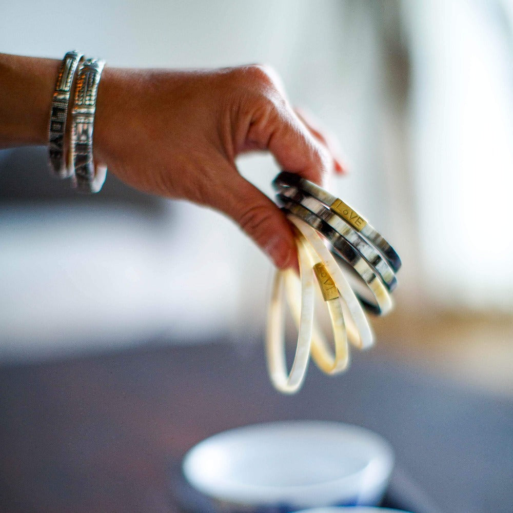 Trinity Horn Bangle - Tortoise - Love Is Project