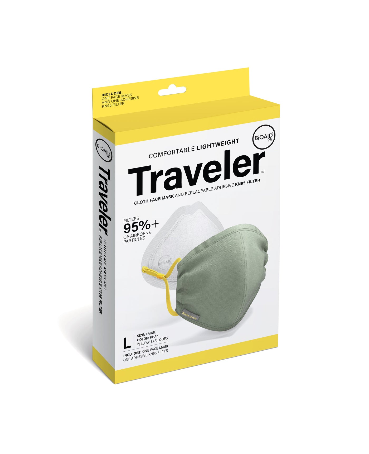 Traveler Mask + Replaceable Adhesive KN95 Filter - Large