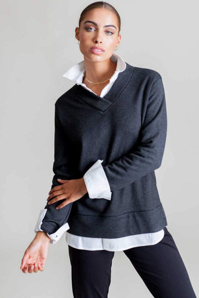 Buki Power Vee 'Sweater' Sweatshirt in Charcoal Grey