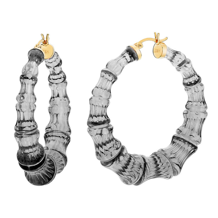 Grey Bamboo Hoops