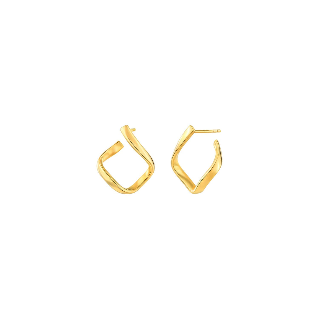 Gold Twist Hoop Earrings