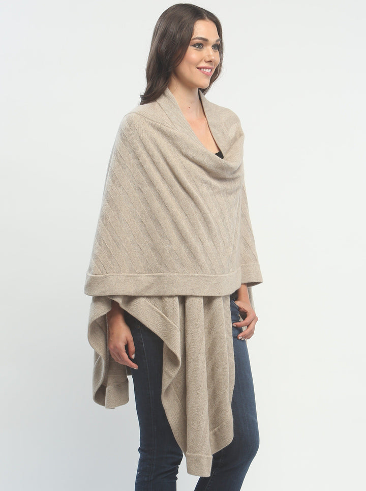 Embossed Bias Striped Oversized Wrap