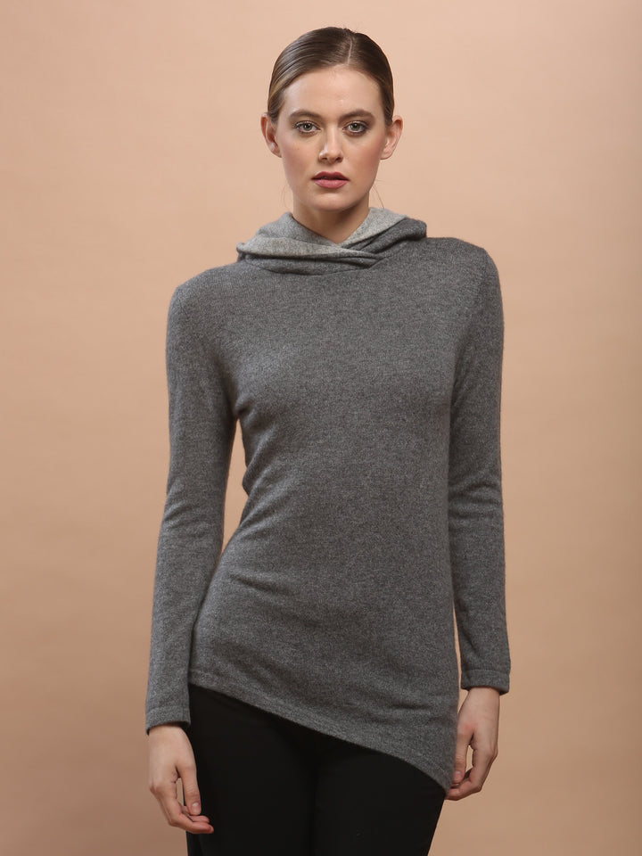 Contrast Lined Hoodie Tunic