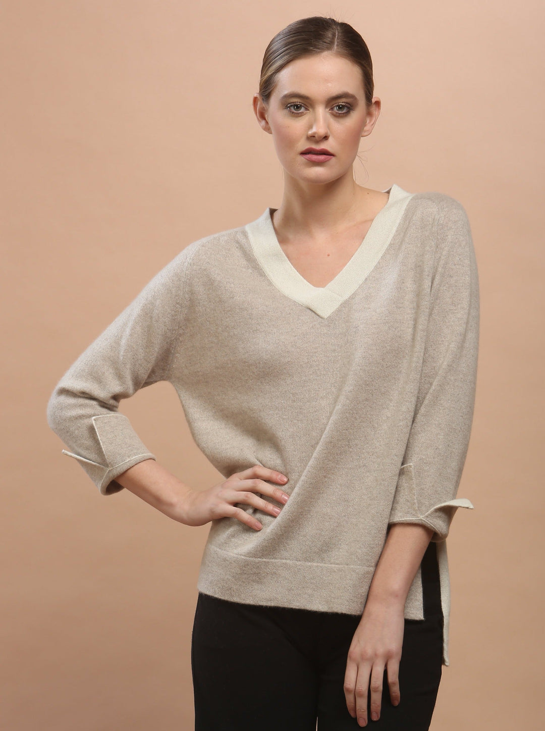 Color Block V Neck