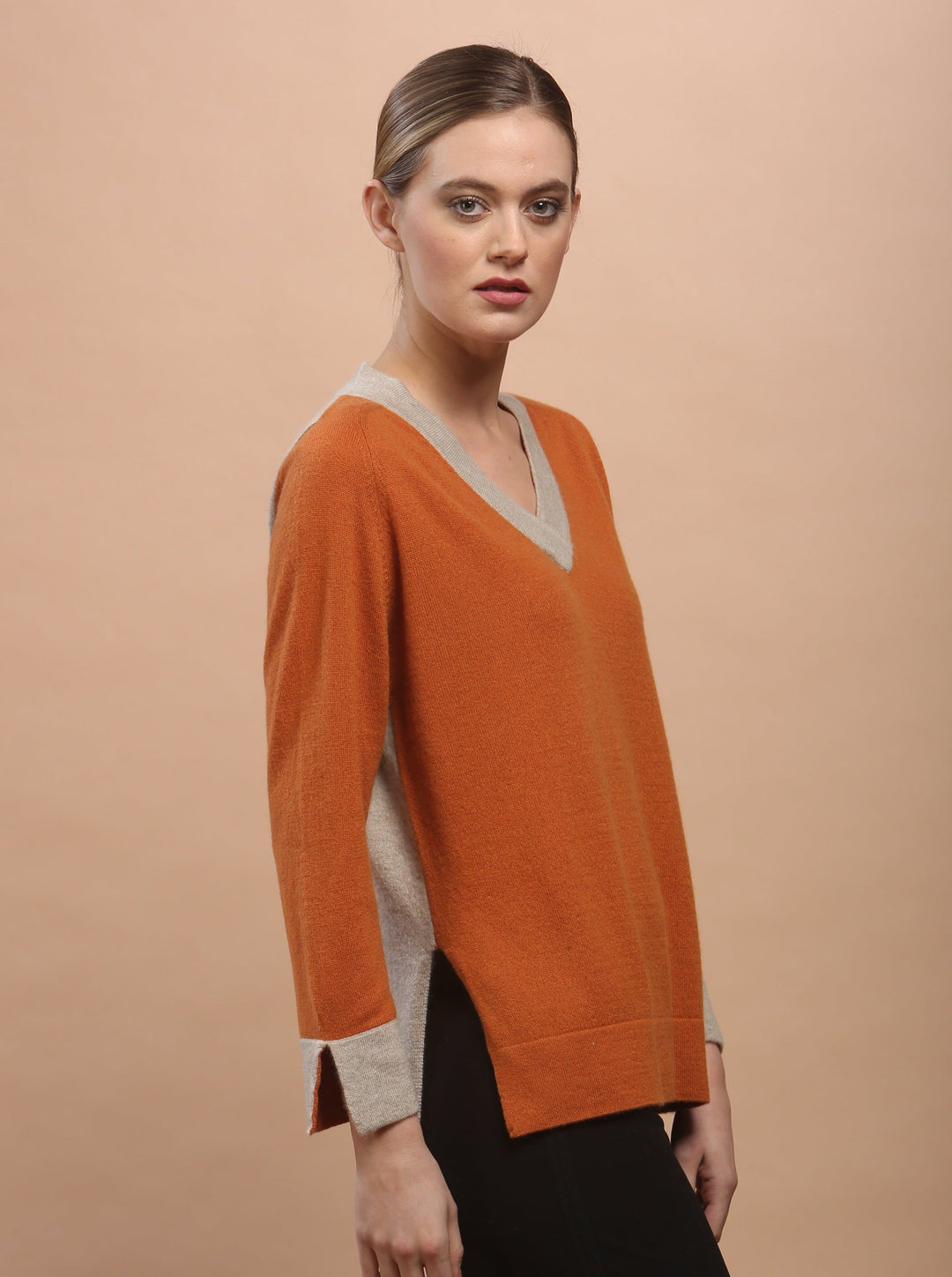 Color Block V Neck