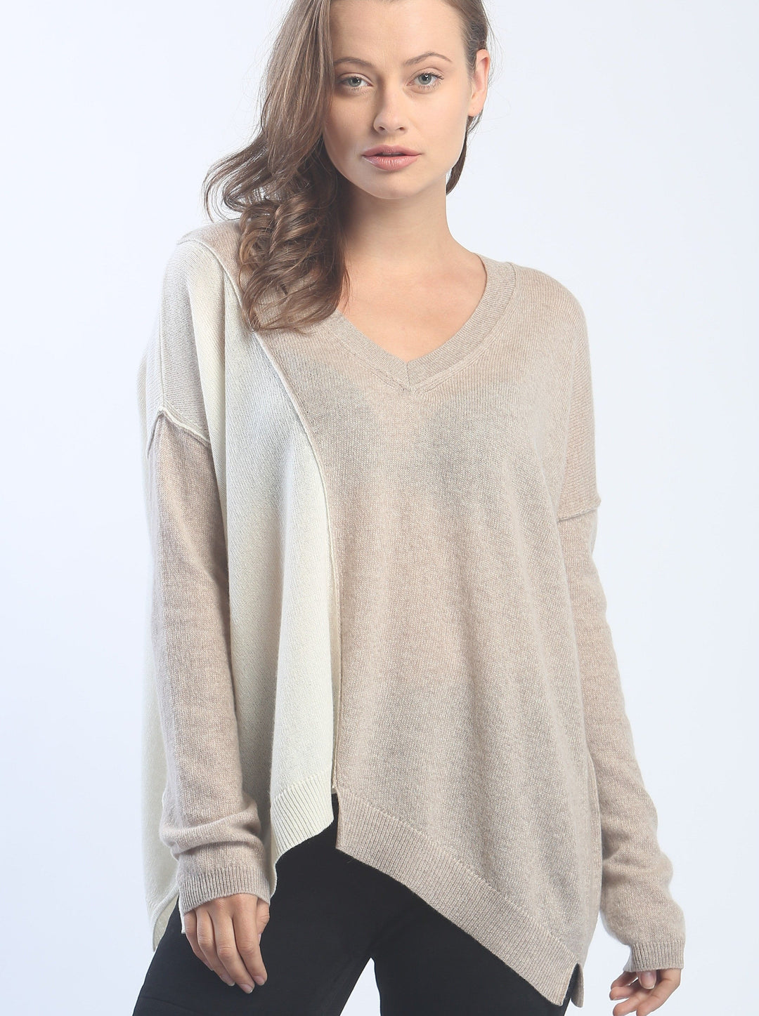 Color Block V Neck