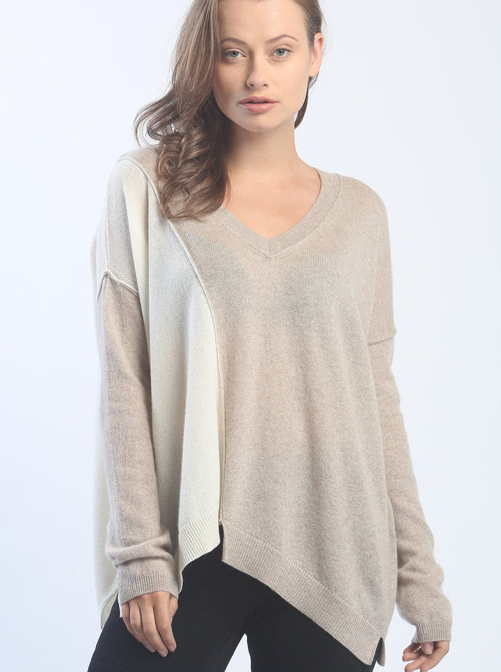 Color Block V Neck