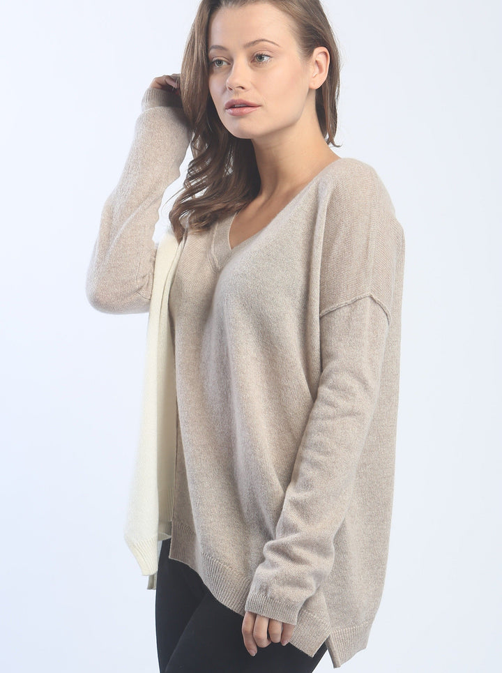Color Block V Neck