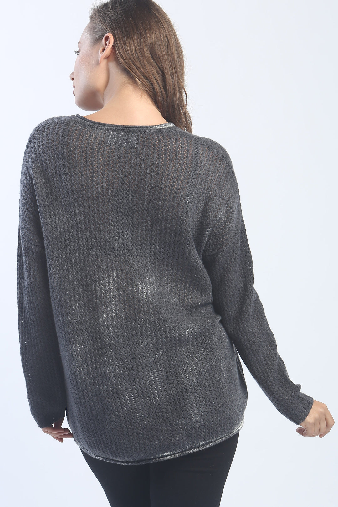 Hand Painted Novelty Stitch V Neck Pullover