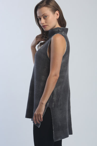 Hand Painted Ribbed Sleeveless Pullover
