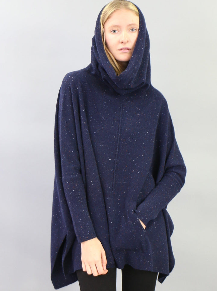Oversized Cowl Neck Poncho Sweater