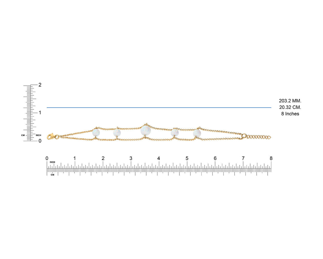 Double Strand Graduated Opal Bracelet Dimensions