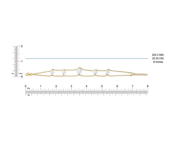 Double Strand Graduated Opal Bracelet Dimensions