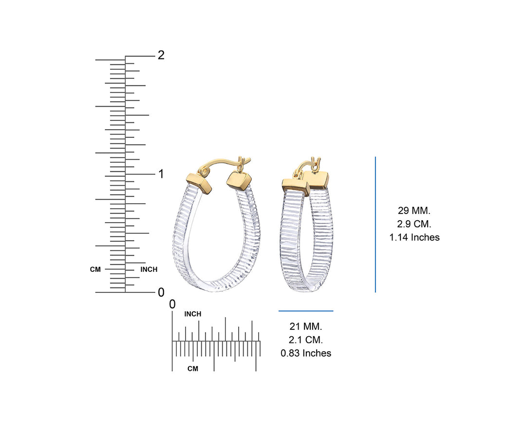 Color Lucite Horseshoe Hoops DIMENSIONS