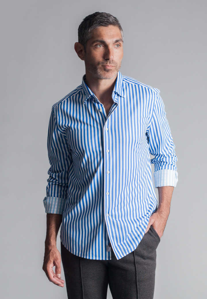 NEW! The Go Big Stripe Shirt - Royal Blue | Buki