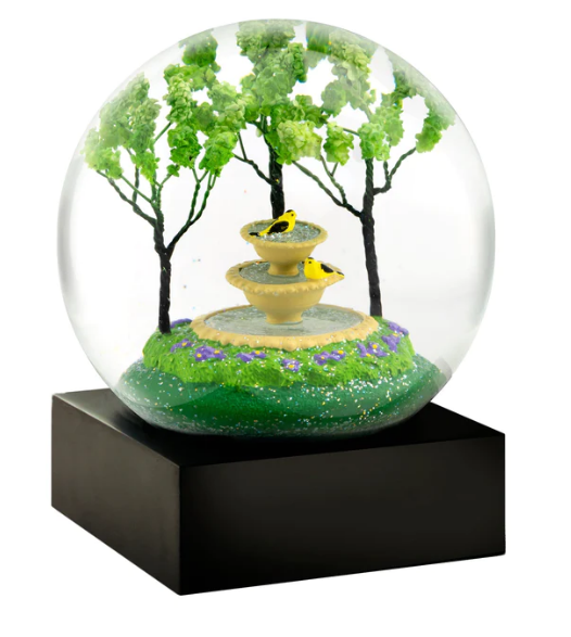 Goldfinch Fountain Snow Globe