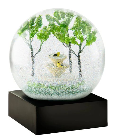 Goldfinch Fountain Snow Globe