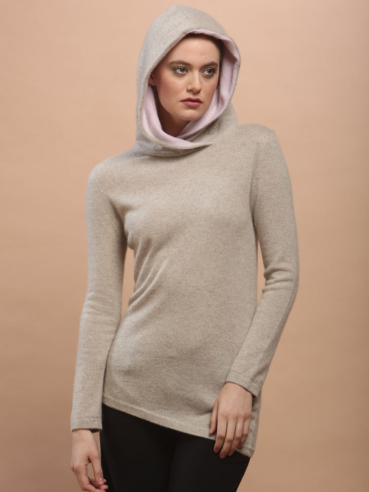 Contrast Lined Hoodie Tunic