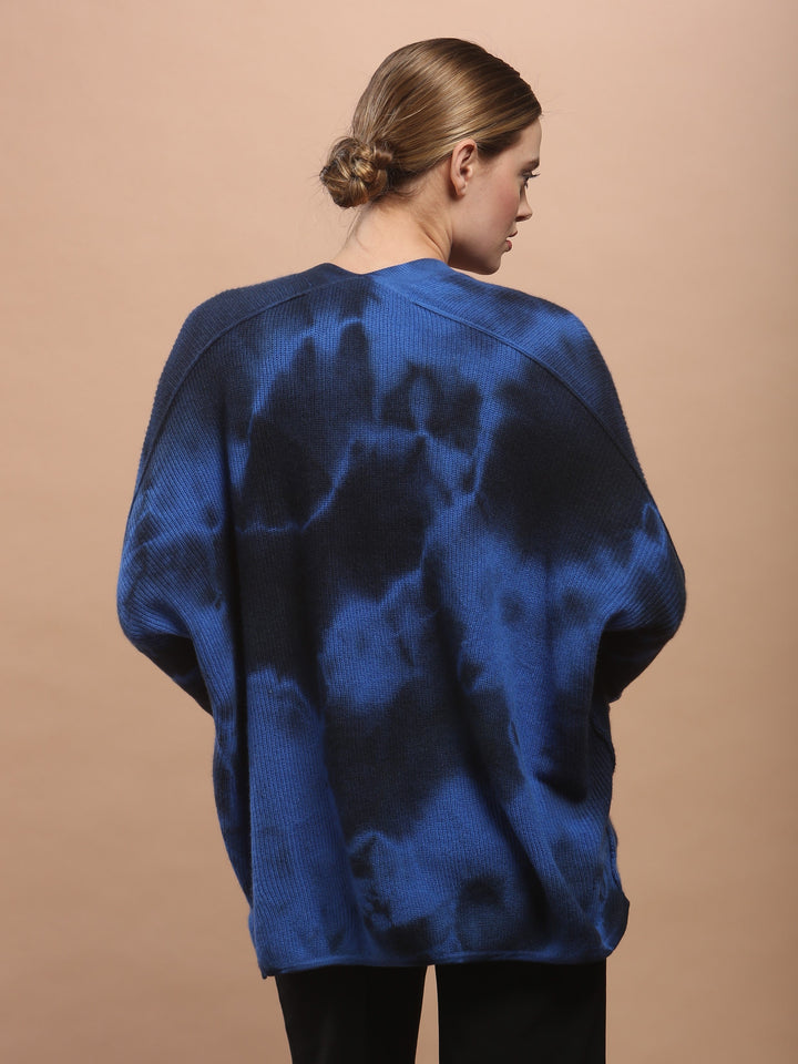 Hand Dye Oversized Cardigan in Mongolia Cashmere
