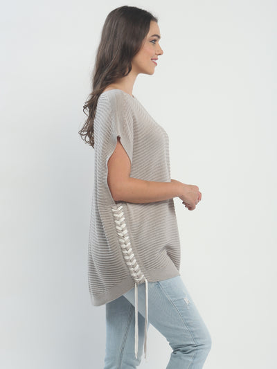Lace-Up Sleeveless Pullover