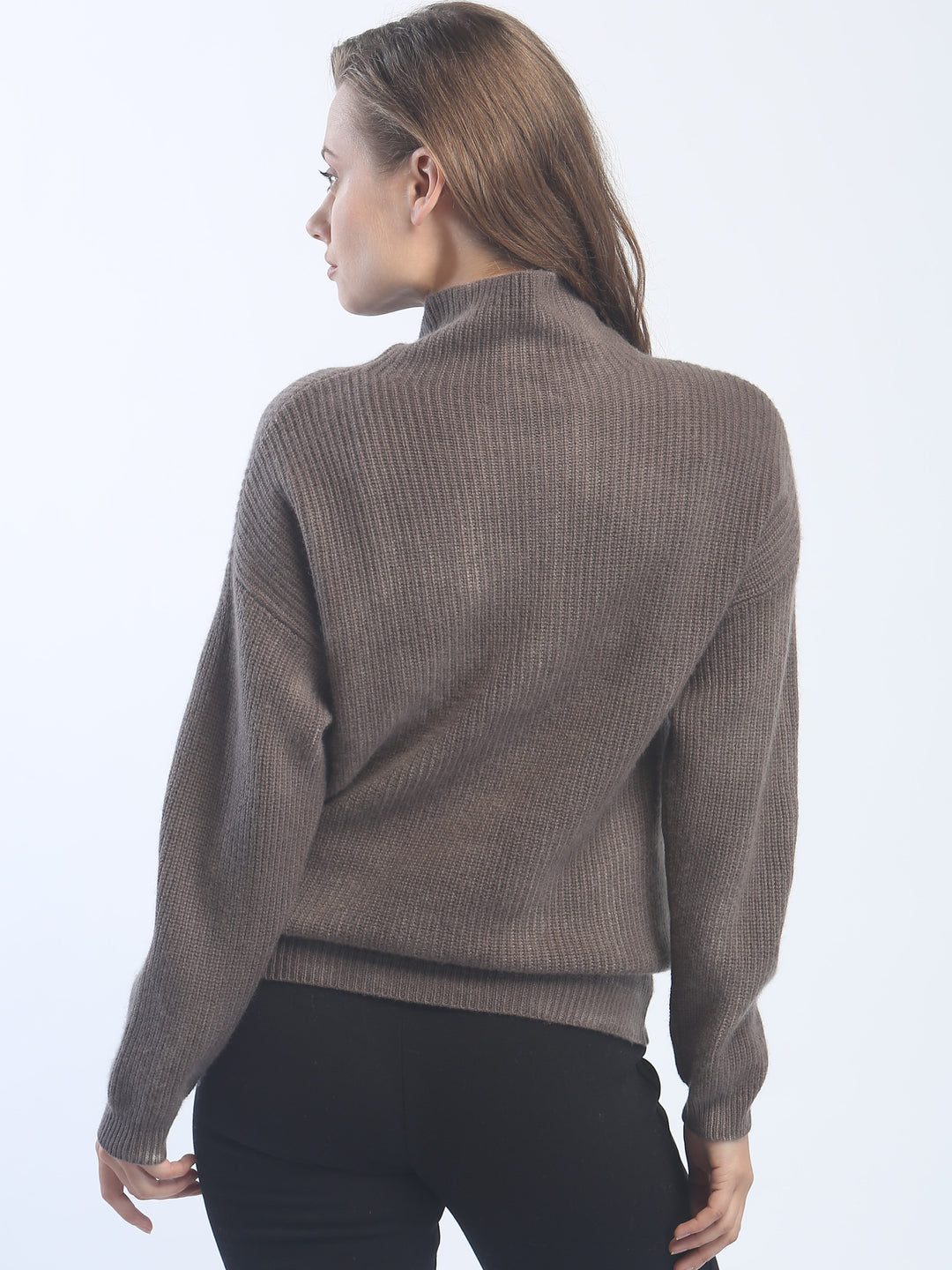 Hand Painted Ribbed Turtleneck Pullover