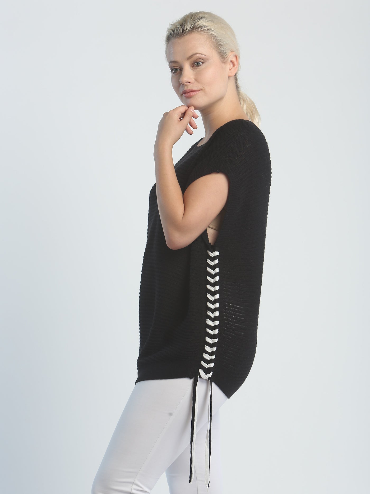 Lace-Up Sleeveless Pullover