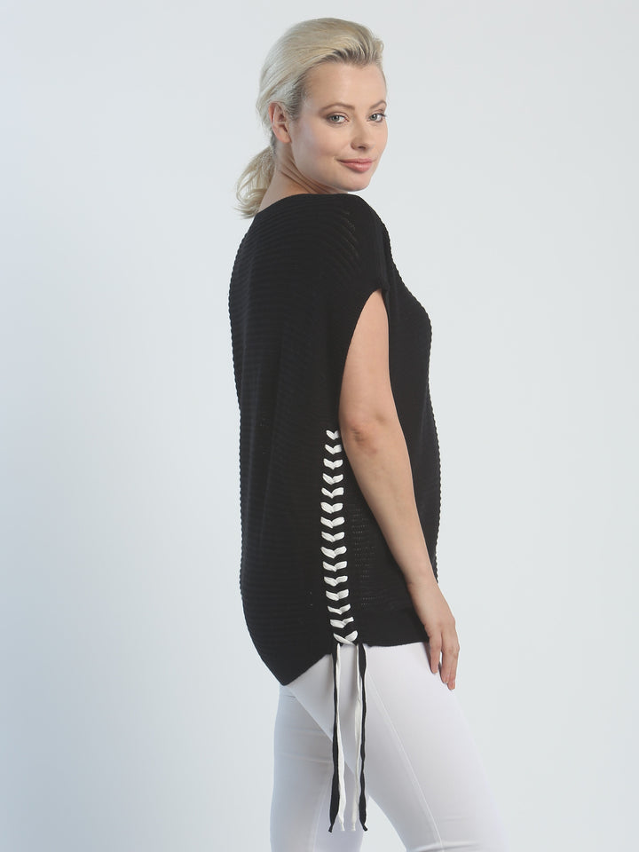 Lace-Up Sleeveless Pullover