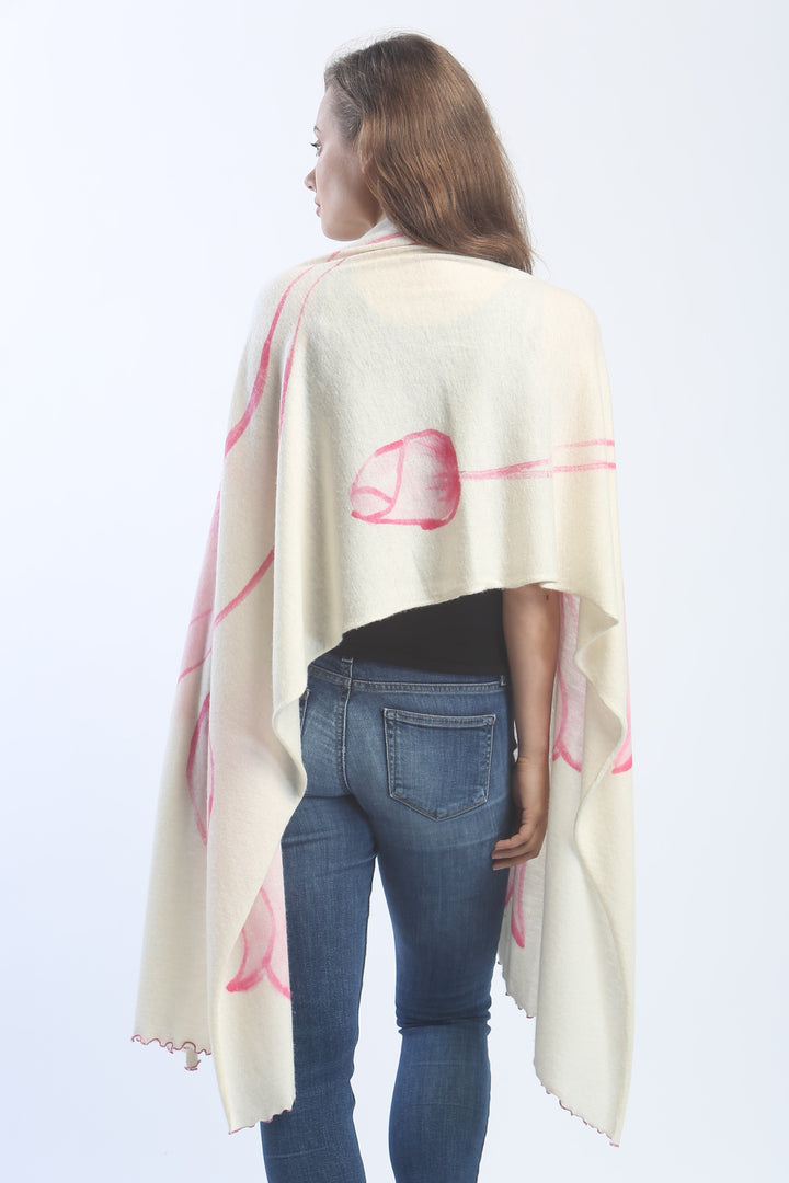 Hand Painted Tulip Shawl
