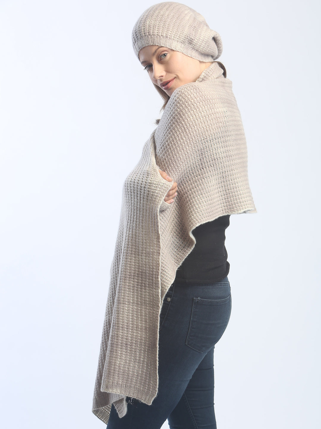 Hand Painted Chunky Stitch Long Scarf
