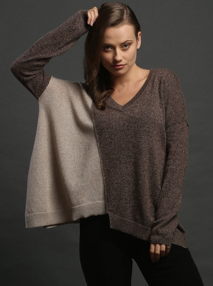 Color Block V Neck