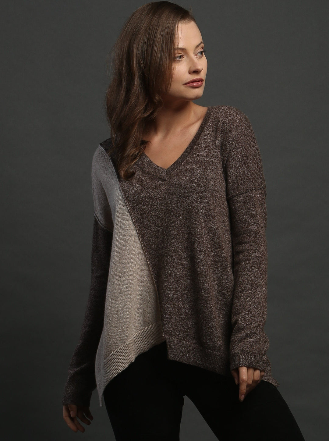Color Block V Neck