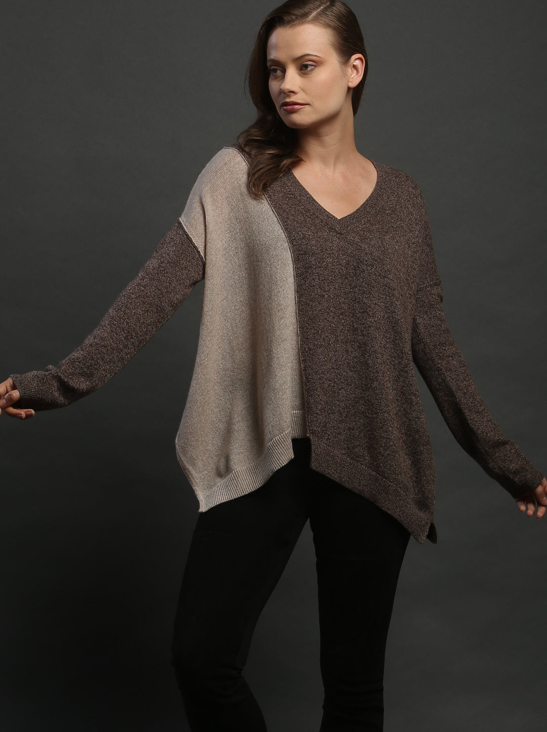 Color Block V Neck