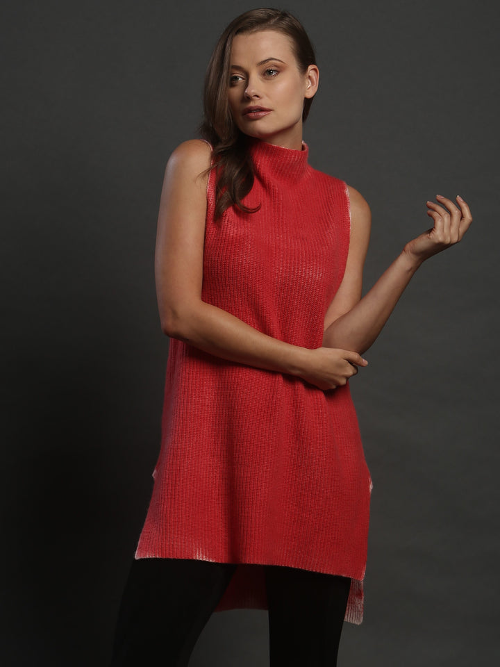 Hand Painted Ribbed Sleeveless Pullover