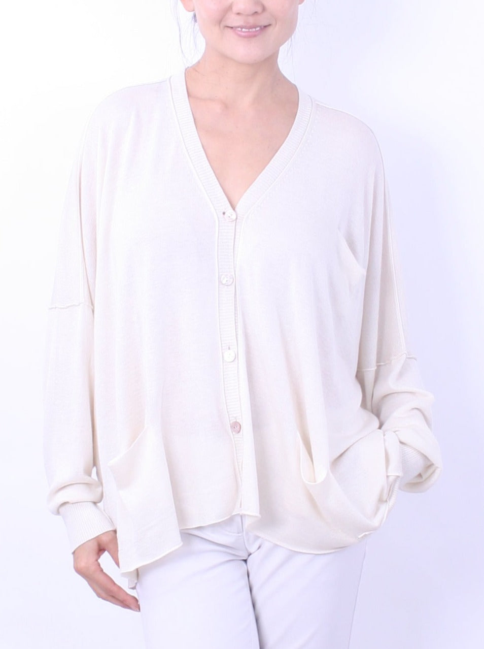 Silk Slouchy Pocket Cardigan