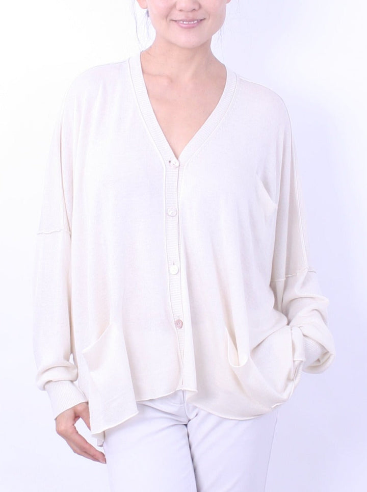 Silk Slouchy Pocket Cardigan