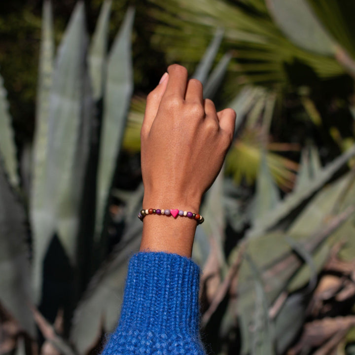 Tagua Heart Bracelet - Pink