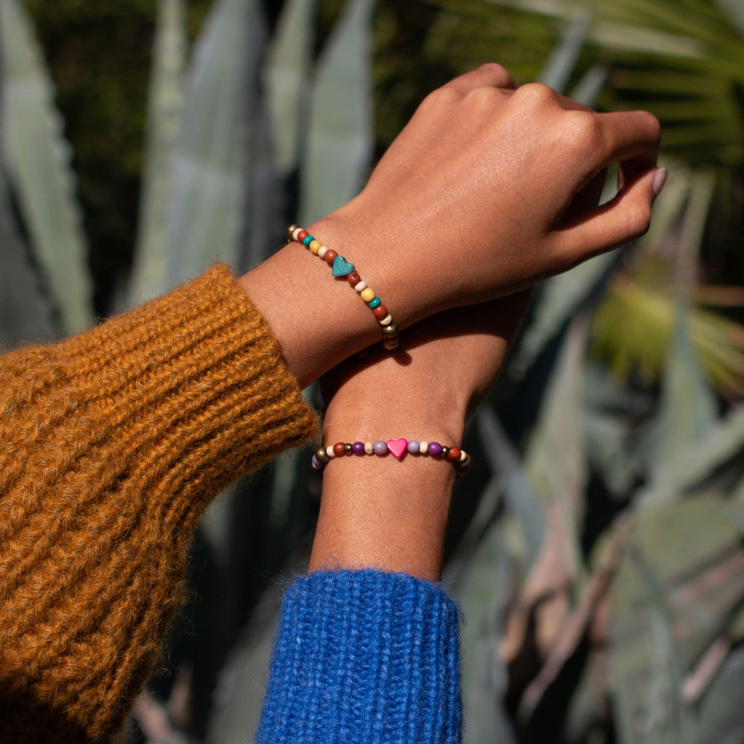 Tagua Heart Bracelet - Pink