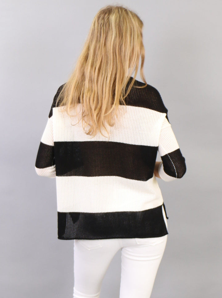 Mesh Striped Pullover