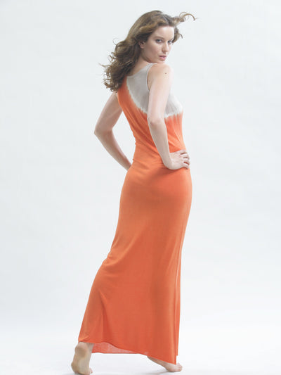 Hand Dyed Maxi Dress in Knitted Silk