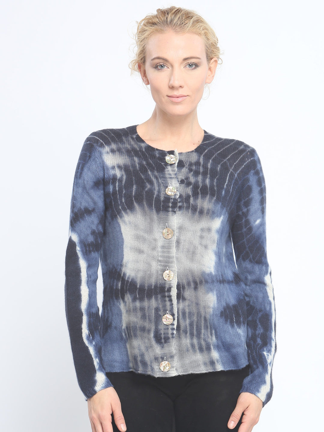 Hand Dye Crewneck Cardigan